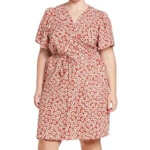 Madewell Short Sleeve Wrap Dress 1X